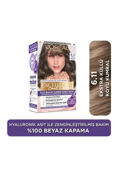 Loreal Excellence Cool Creme 6.11 Ekstra Küllü Koyu Kumral