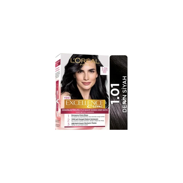 Loreal Excellence Creme 1.01 Derin Saf Siyah