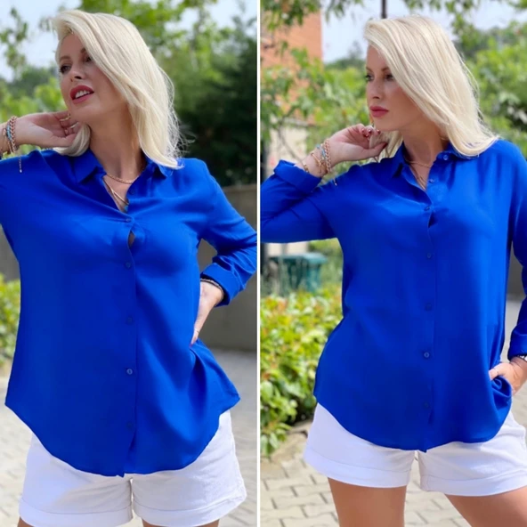 Lucky Life Kadın Dokuma Viskon Kumaş Efsane Gömlek - 3