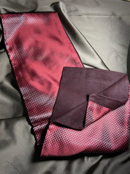 Erkek Lacivert Beyaz Çizgi Fosfor Saten İnce Kaşmir Dokulu Yumuşak Kışlık Yeni Nesil Fular Atkı - 2