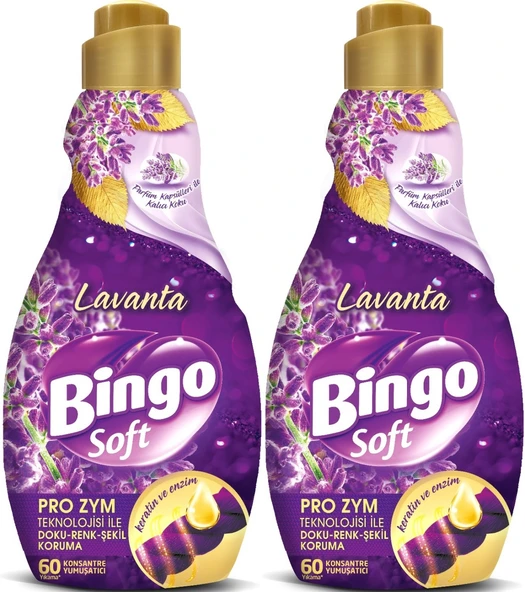 Bingo Soft Çamaşır Yumuşatıcı Konsantre 1440ML Lavanta (2 Li Set)