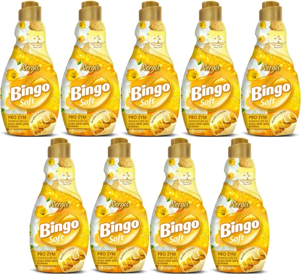 Bingo Soft Çamaşır Yumuşatıcı Konsantre 1440ML Nergis (9 Lu Set)