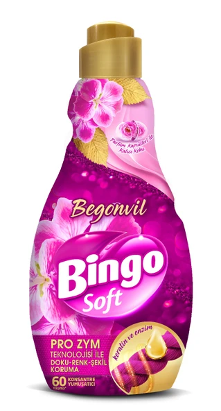 Bingo Soft Çamaşır Yumuşatıcı Konsantre 1440ML Begonvil (9 Lu Set) - 2