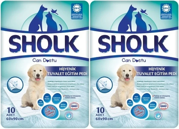 Sholk Evcil Hayvan Tuvalet Çiş Eğitim Pedi 60*90CM 20 Adet (2PK*10)