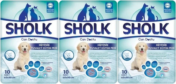 Sholk Evcil Hayvan Tuvalet Çiş Eğitim Pedi 60*90CM 30 Adet (3PK*10)