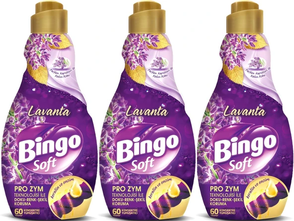 Bingo Soft Çamaşır Yumuşatıcı Konsantre 1440ML Lavanta (3 Lü Set)