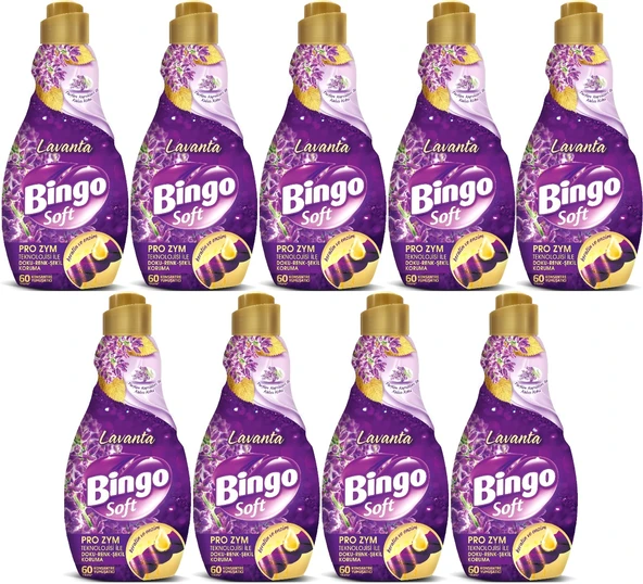 Bingo Soft Çamaşır Yumuşatıcı Konsantre 1440ML Lavanta (9 Lu Set)