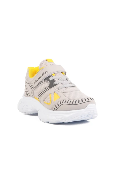 Aspor Buz Sarı Cırtlı Fileli Unisex Çocuk Spor Ayakkabı - 3