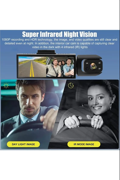 1080P Full HD 1296P Super HD Araç Kamerası Black Box Araç İçi Kamera Video ve Fotoğraf Kaydedici - 6
