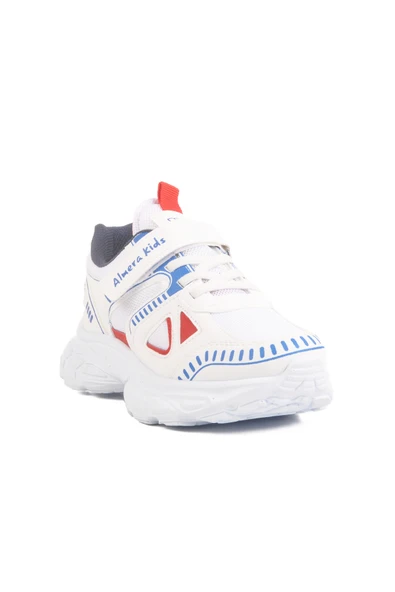 Aspor Beyaz Cırtlı Fileli Unisex Çocuk Spor Ayakkabı - 3