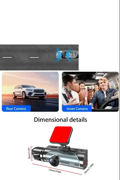 1080P Full HD 1296P Super HD Araç Kamerası Black Box Araç İçi Kamera Video ve Fotoğraf Kaydedici - 5