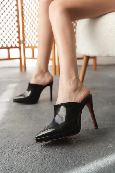 Kadın Moda Kısa Platform İnce Topuklu Terlik Şık ve Zarif Abiye Ayakkabı - 4