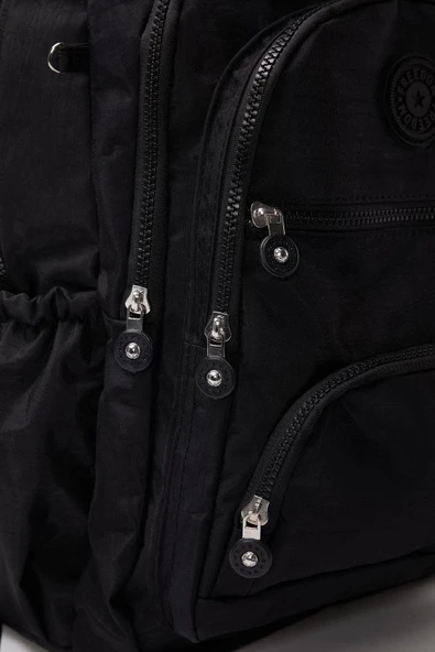 Unisex Çocuk Okul Çantası Siyah Düz Desen Okul Sırt Çantası - 4