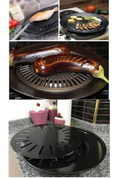 Zhltools Izgara Stovetop Grill Ocak Üstü Yanmaz Yapışmaz Dumansız Grill - 6