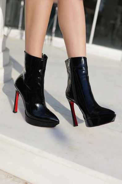 Kadın Moda Platform Topuklu Bot Şık ve Zarif Abiye Ayakkabı - 4