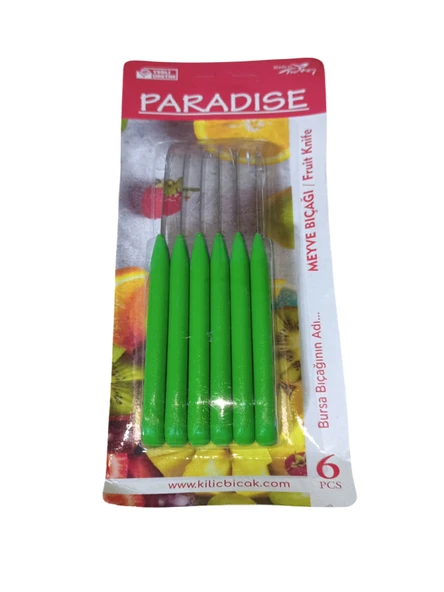 Kılıç Paradise Meyve Bıçağı 6'lı Set - Yeşil