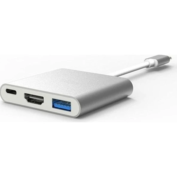 TYPE-C HDMI 3 İN 1 ADAPTER Hdmı Usb 3.0 Çevirici Dönüştürücü Adaptör