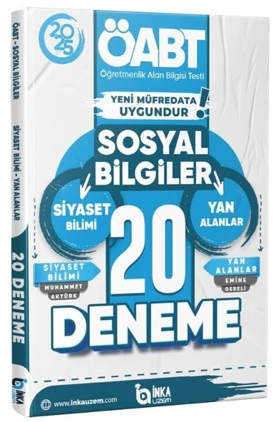 2025 ÖABT MEB AGS Sosyal Bilgiler Öğretmenliği Siyaset Bilimi Yan Dallar 20 Deneme Çözümlü İnka
