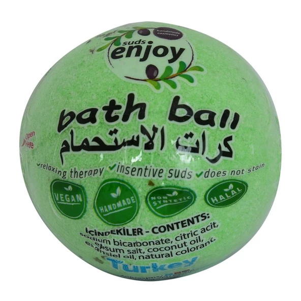 Enjoy El Yapımı Okaliptuslu Banyo Bombası Banyo Topu Yeşil 100Gr