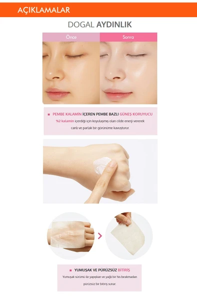 MİSSHA Ton Eşitleyici Aydınlatıcı Güneş Kremi 50ml A'PIEU Power Block Tone Up Base Pink SPF50+/PA++++ - 3