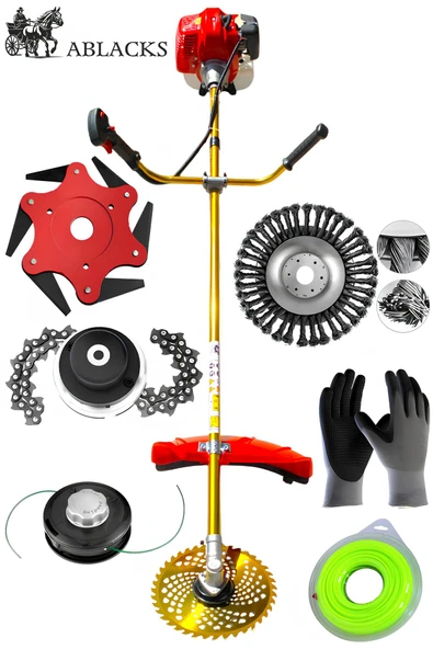 ABLACKS Benzinli Yan Tırpan + 7’Li Bahçivan Seti ürün görseli