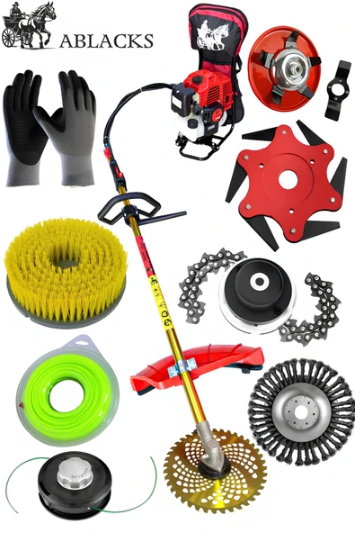 ABLACKS Profesyonel Sırt Tırpan + 9’Lu Bahçivan Seti ürün görseli