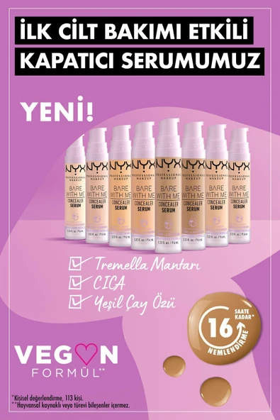 NYX PROFESSİONAL MAKEUP Bare With Me Kapatıcı Serum 03 Vanilla Concealer - 6