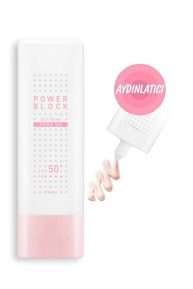 MİSSHA Ton Eşitleyici Aydınlatıcı Güneş Kremi 50ml A'PIEU Power Block Tone Up Base Pink SPF50+/PA++++