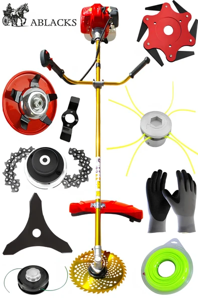 ABLACKS Benzinli Yan Tırpan + 9’Lu Bahçivan Seti ürün görseli