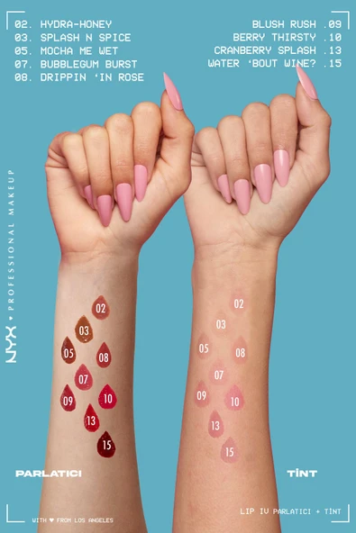 NYX PROFESSİONAL MAKEUP LIP I.V. Vitamin İçeren Parlatıcı + Tint - 08 Drippin' In Rose - 7