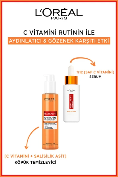 L'OREAL PARİS Revitalift Clinical [c Vitamini Salisilik Asit] Gözenek Karşıtı, Aydınlatıcı Temizleme Jeli - 2