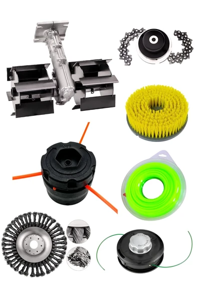 ABLACKS Benzinli Tırpan Paletli Çapalama Aparatı 26 MM 9 Diş + 6 Lı Lüks Bahçivan Seti ürün görseli