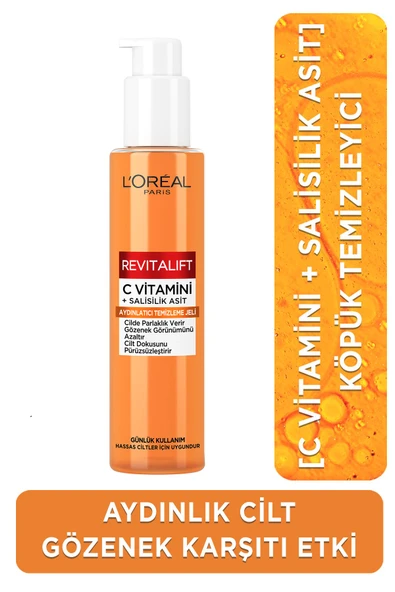 L'OREAL PARİS Revitalift Clinical [c Vitamini Salisilik Asit] Gözenek Karşıtı, Aydınlatıcı Temizleme Jeli