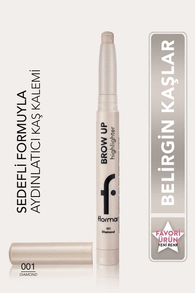 FLORMAR Asansörlü Aydınlatıcı Kaş Kalemi Gümüş -brow Up Highlighter Pencil-001 Diamond-8682536072434