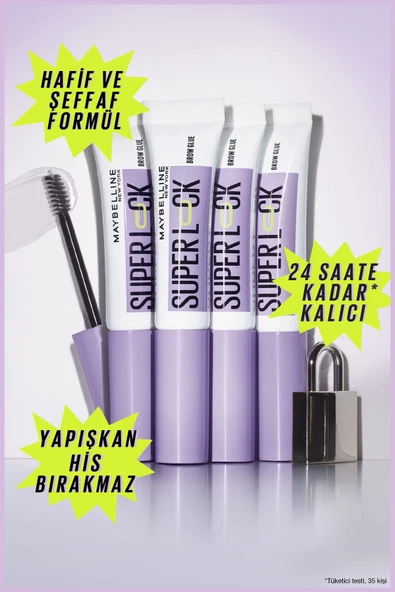 MAYBELLİNE NEW YORK Super Lock Brow Glue Kaş Sabitleyici Maskara - Şeffaf - 3