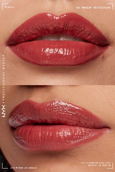 NYX PROFESSİONAL MAKEUP LIP I.V. Vitamin İçeren Parlatıcı + Tint - 08 Drippin' In Rose - 2