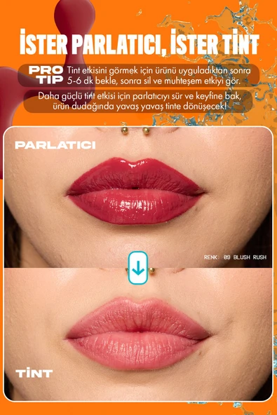 NYX PROFESSİONAL MAKEUP LIP I.V. Vitamin İçeren Parlatıcı + Tint - 15 Water 'Bout Wine? - 5