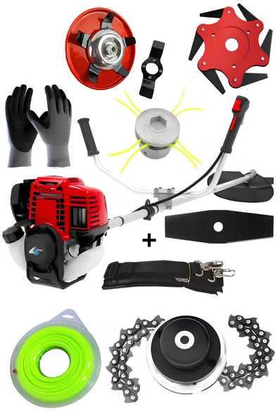 ABLACKS 4 Zamanlı Profesyonel Yan Tırpan + 7’Li Bahçivan Seti ürün görseli