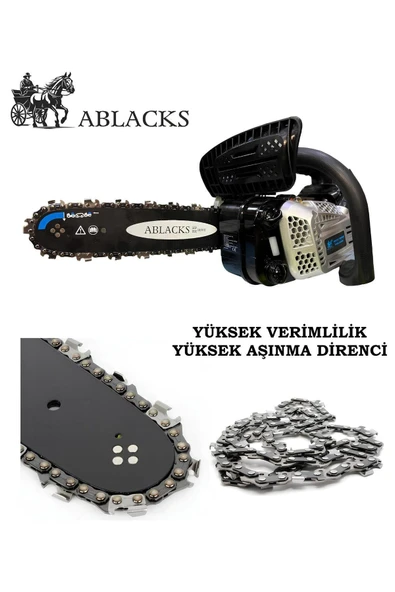 ABLACKS Benzinli Mini Testere 1.2 HP Profesyonel Ağaç Kesme Motoru
