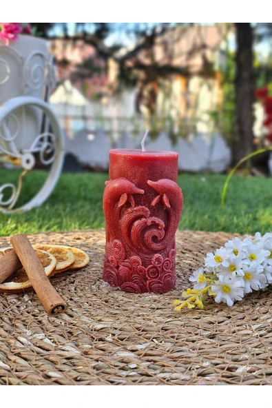 Okyanus Ikizi Yunuslar Temalı Dekoratif Hediyelik Kokulu Mum