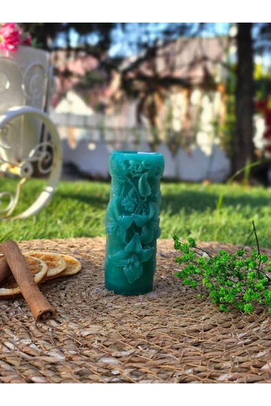 Zambak Işıltısı Temalı Dekoratif Hediyelik Kokulu Mum - 3