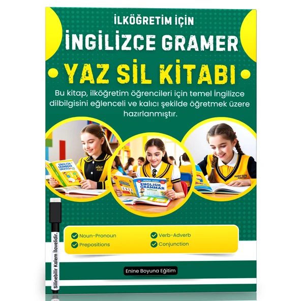 İlköğretim İçin İngilizce Gramer YAZ-SİL Kitabı ürün görseli 1