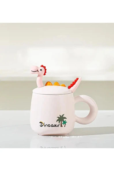 Dinozor Figürlü Seramik Kupa (PEMBE)
