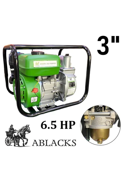 ABLACKS Benzinli Su Pompası 6.5 Hp 3 Inç