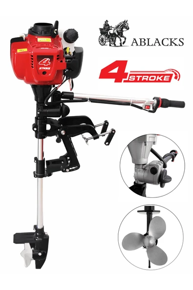 ABLACKS 4 Zamanlı Profesyonel Dıştan Takmalı Benzinli Tekne Motoru