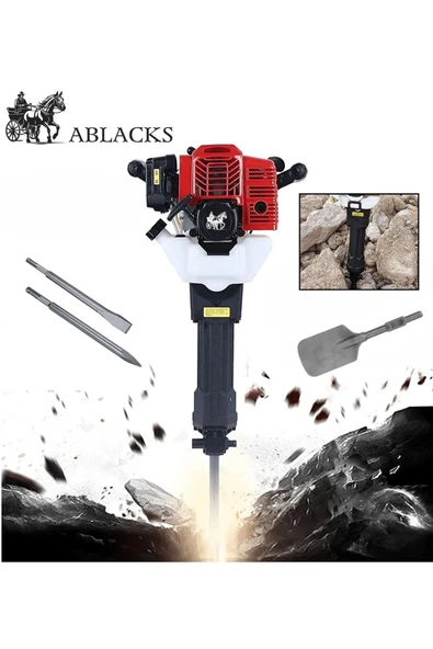 ABLACKS Benzinli Profesyonel Turbo Hilti + Keski + Murç + Kürek (3 Aparat)