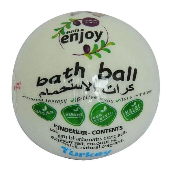 Suds Enjoy El Yapımı Beyaz Gül Banyo Bombası Banyo Topu Beyaz 100GR - 2