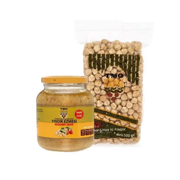 TMO Kavrulmuş İç Fındık 500 gr 1 ADET + TMO Fındık Ezmesi 320 gr 1 ADET