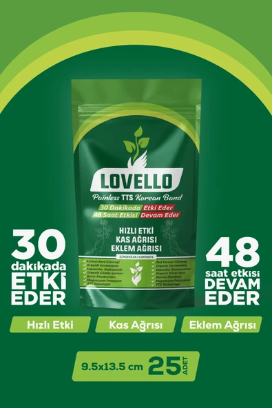 LOVELLO Kinesio Korea Ginseng Ağrı Bandı Kas ve Eklem Isıtıcı Rahatlatıcı Bant 25 Adet - 3