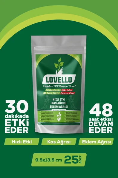 LOVELLO Kinesio Korea Ginseng Ağrı Bandı Kas ve Eklem Isıtıcı Rahatlatıcı Bant 25 Adet